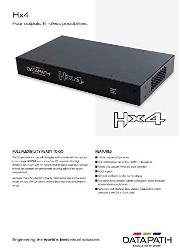 Hx4 4K 30Hz Display Controller with HDCP - 4x HDMI Outputs for Television, Monitor, Gaming Console, Personal Computer