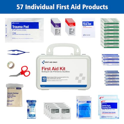 First Aid Only 10-Person Compact First Aid Kit for Home, Car & Work - style: Aid Kit