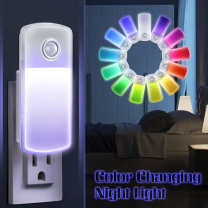 Enhon Emergency Power Failure 5-in-1 Multi Color LED Night Lights, 6 Pack