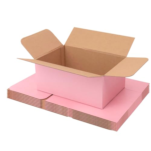 Pink Shipping Boxes Medium 9x6x4 Inches, 30 Pack Corrugated Cardboard Boxes for Packaging Small Business Mailing - color: Pink, size: 9x6x4 Inch