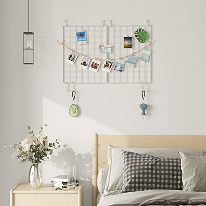 C&AHOME Photo Wall Display Set of 2, Wall Grid Panel, 15.7" x 11.8", White - color: White, size: 15.7 x 11.8 (40x30cm)