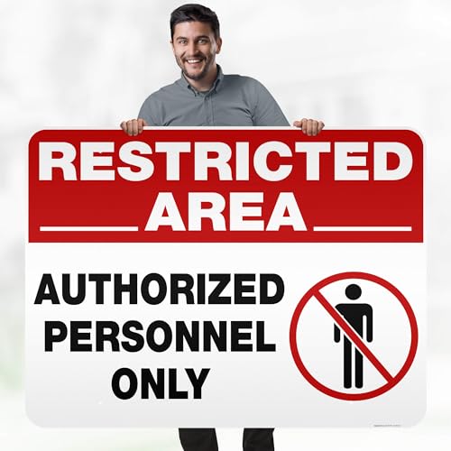 Restricted Area Authorized Personnel Only Sign, 36x48 Inches, Reflective, - size: 36x48 Reflective Aluminum