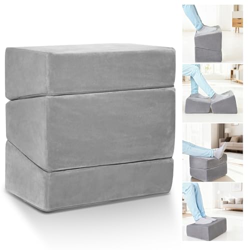 3-Level Adjustable Foot Rest for Under Desk at Work, Grey, 17x11.2x17 Inch - color: Gray