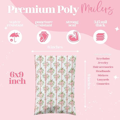 Pretty Package Store Poly Mailers 14.5x19, Christmas Bows, 100 Pack - color: Christmas Bows, size: 14.5x19