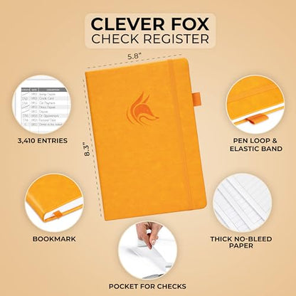Clever Fox Check Register Book, Checkbook Ledger, 5.8x8.3 Yellow - color: Yellow, size: A5 (5.8'' x 8.3'')
