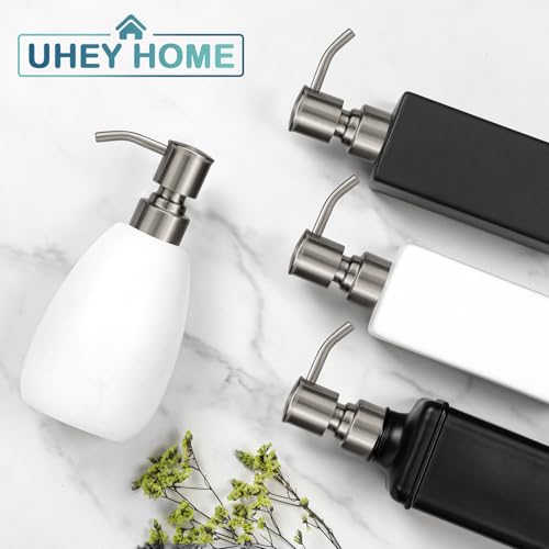 2 Pack 304 Stainless Steel Soap Dispenser Pump Replacement Standard 28/400 Thread Fit Regular Mouth Bottles for Lotion Dish Soap Kitchen Bathroom(Brushed Nickel) - color: Brushed Nickel