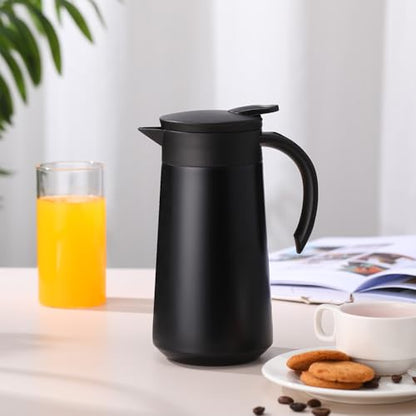 Ziliny 2 Pcs 27oz Thermal Coffee Carafe Stainless Steel Coffee Pot, Black - color: Black