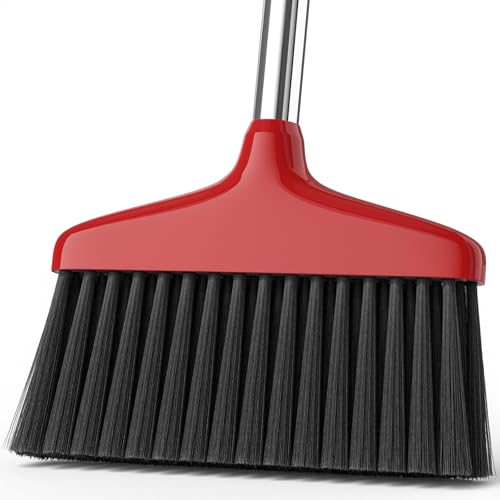 Handy Broom, Indoor/Outdoor Brooms, Duty Kitchen Broom, for Home Garage Kitchen Office Courtyard Lobby Patio Lawn Concrete (1, Red) - color: Red