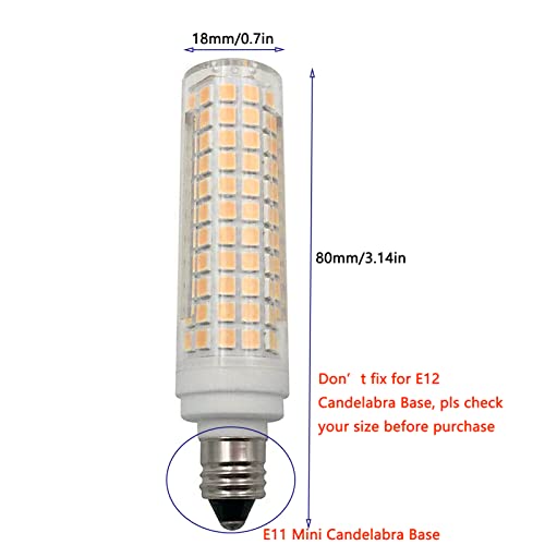 Lxcom Lighting E11 LED Corn Bulb 15W Dimmable Ceramic Candelabra Bulbs (2 Pack)- 136 LEDs 2835 SMD 1500LM Warm White 3000K 120W Equivalent T3/T4 JDE11 120V Lamp for Home Lighting - size: 2 Count (Pack of 1)