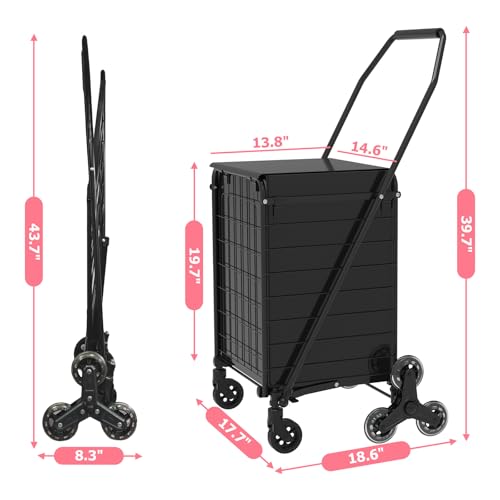 JIALIJIU Folding Stair Climber Cart with Waterproof Bag