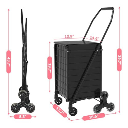 JIALIJIU Folding Stair Climber Cart with Waterproof Bag