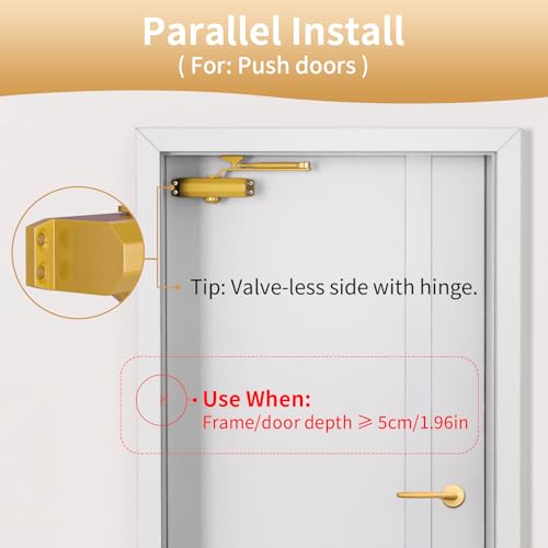 Dullgolden Hydraulic Door Closer Medium Size, Automatic No Slam for Home & Commercial Use - size: Medium, style: Dullgolden