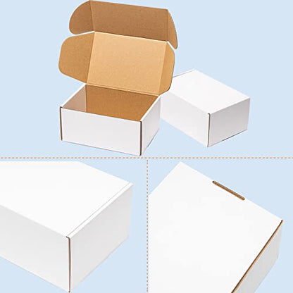 Wowxyz Shipping Boxes 9x6x4 inches 25 Pack White Corrugated Cardboard Mailing Box for Small Business - Literature Mailer Mail Packaging Supplies - size: 9x6x4"