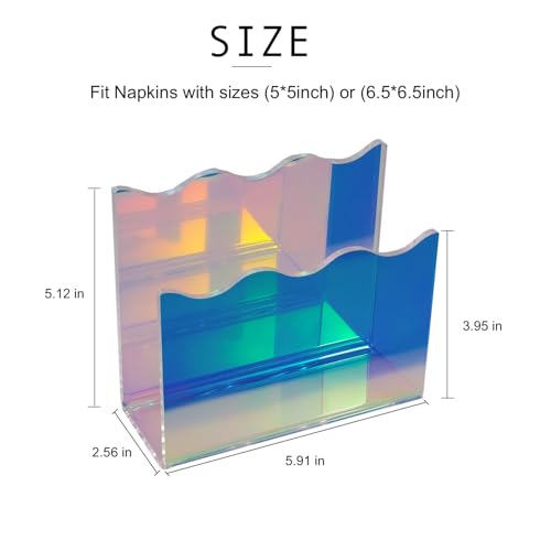 Acrylic Napkin Tissue Holder for Table, Paper Dispenser for 5-7inch