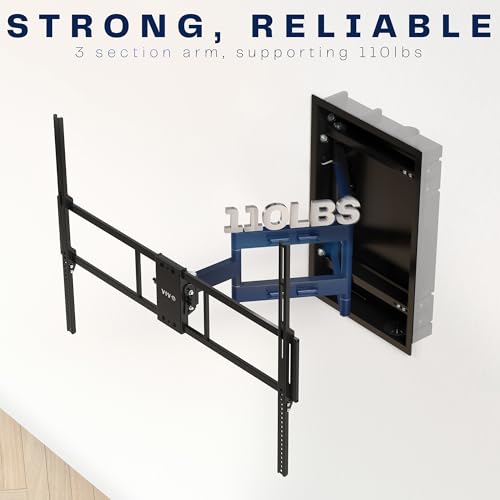 VIVO Black 50-100 in Recessed TV Wall Mount, MOUNT-REC02 - size: 50"-100" screens