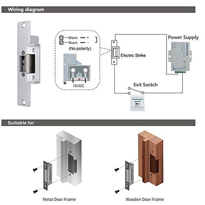 Upgraded Electric Door Strike Lock Electronic Mortise Fail Secure Lock - size: NO-Fail Secure Silver