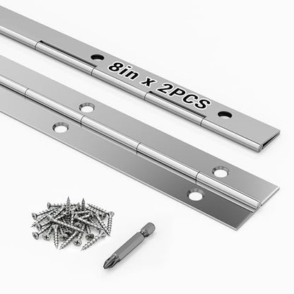 2 pcs Continuous Piano Hinges,8"x1.2",0.047 inch Leaf Thickness - size: 8 Inch