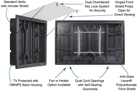 The TV Shield 36-43 Inch Outdoor TV Enclosure - Weatherproof TV Cabinet - color: Standard, size: 36-43"