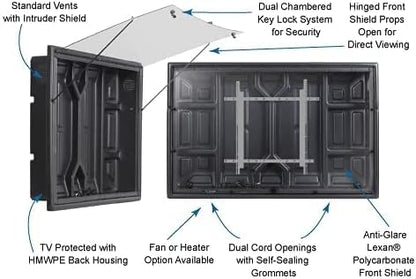 The TV Shield 36-43 Inch Outdoor TV Enclosure - Weatherproof TV Cabinet - color: Standard, size: 36-43"