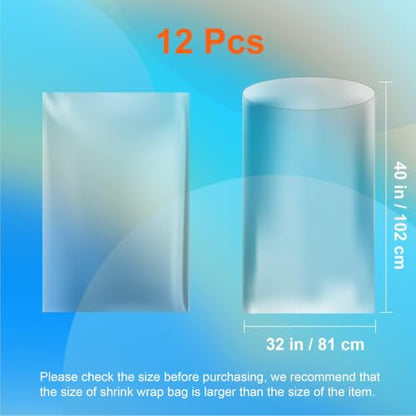 Shrink Wrap Bags for Gift Baskets, 12Pack 32x40 Inch Clear plastic wrapping - color: 32x40 Inch 12Pcs