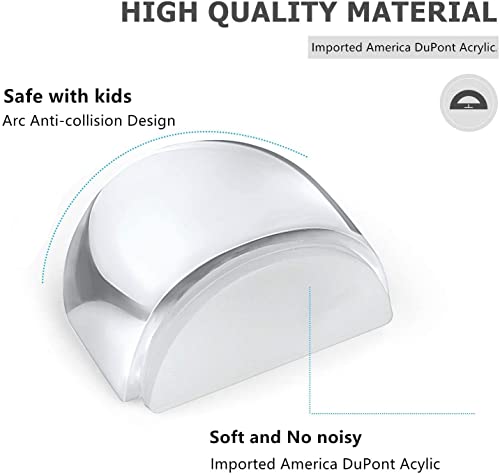 HAUSPROFI Doorstop, Self-Adhesive Door Stopper for Wall Protection Door Buffer Floor Stop for The Home and Office Wall Protector - Clear 4pcs，L:1.66,W:1.57,H:0.9(inch)