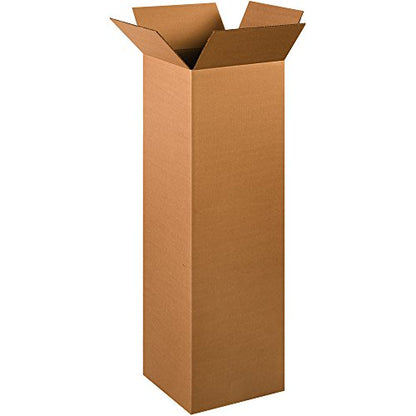 BOX USA Shipping Boxes Medium 12"L x12"W x 40"H 15-Pack, Cardboard Box for Shipping, Moving, Mailing, Packing, Packaging and Storage - size: 12"L x 12"W x 40"H