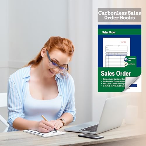 2 Pack Sales Order Books,50 Sets,5-7/16 x 8-7/16 Inches,2-Part Carbonless - color: 2 Books-large -2 Part