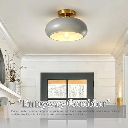 Glass Gray Ceiling Lights Mid Century Flush Mount Light Fixtures - color: Gray-2
