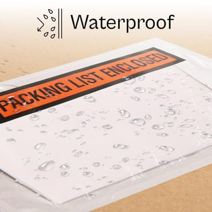 PSBM 1000 PCS, 4.5 x 6 Inch, Panel Face Back Side Load Packing List Envelopes, Orange/Black Printed for Invoices & Slips - size: 4.5 Inch x 6 Inch Orange/Black / Back Side Load
