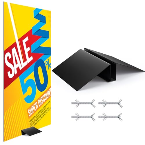 Blulu 1 Pcs 12 Inches Metal Floor Sign Stand Holder for Foam Board - size: 12 Inches
