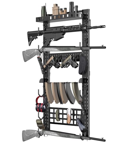 CVLIFE Gun Rack for Wall, Gun Rack Wall Mount with Shelf & Accessory Panel - style: Multi-Layer Gun Rack