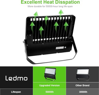 ledmo LED Flood Light Outdoor, 240W Equivalent 1500W Stadium Lights 3Pack - size: Standard/240-3
