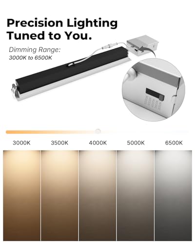 SCON 15W Linear Recessed Lighting with White Trim, 5 CCT Selectable 16 Pack - color: White / Black - 16 Pack (15W 5CCT), size: 16 Pack