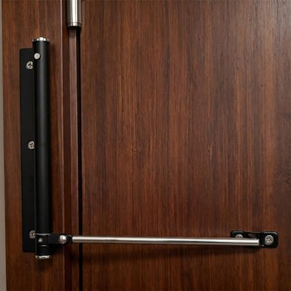 Automatic Door Closer for Home, Adjustable Spring Closer, Compact, Black