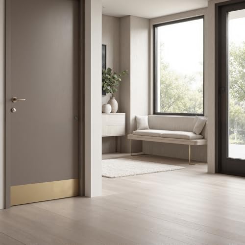 Prime-Line MP4704 Solid Brass Kick Plate, 6 x 34 in, Polished Brass - color: Polished Solid Brass