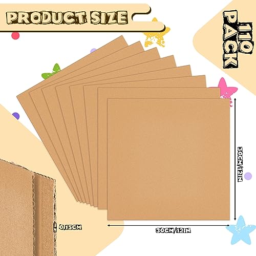 Henoyso 110 Pack 12 X 12 Inch Brown Cardboard Sheets - color: Brown, size: 12 x 12 Inch