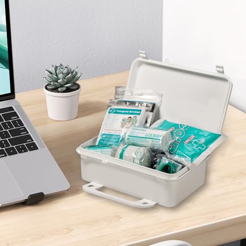 General Medi 120 Pieces Hardcase First Aid Kit - First Aid Box Includes Instant Cold Pack, Emergency Blanket for Travel, Home, Office, Vehicle, Camping, Workplace & Outdoor - size: 120 Pieces