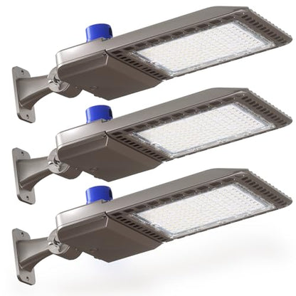 YXL LED Parking Lot Light, 200W LED Shoebox Light with Dusk to Dawn Photocell,28000LM 5000K Daylight Arm Mount, IP65 Waterproof, LED Area Light for Parking Lot Sports Stadium, 3 Pack, L2115200 - size: 200W Arm 3Pack