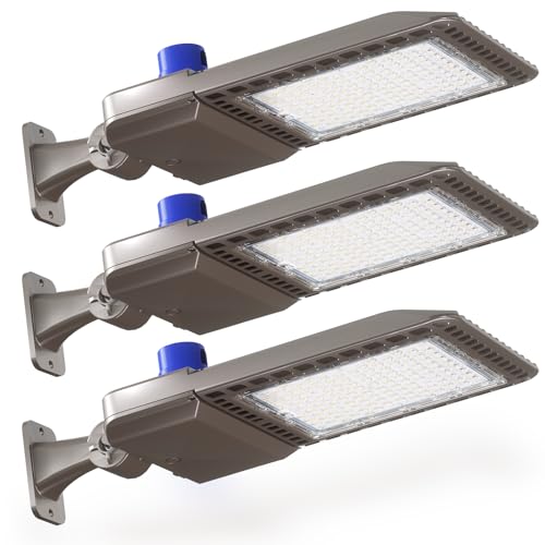 YXL LED Parking Lot Light, 200W LED Shoebox Light with Dusk to Dawn Photocell,28000LM 5000K Daylight Arm Mount, IP65 Waterproof, LED Area Light for Parking Lot Sports Stadium, 3 Pack, L2115200 - size: 200W Arm 3Pack