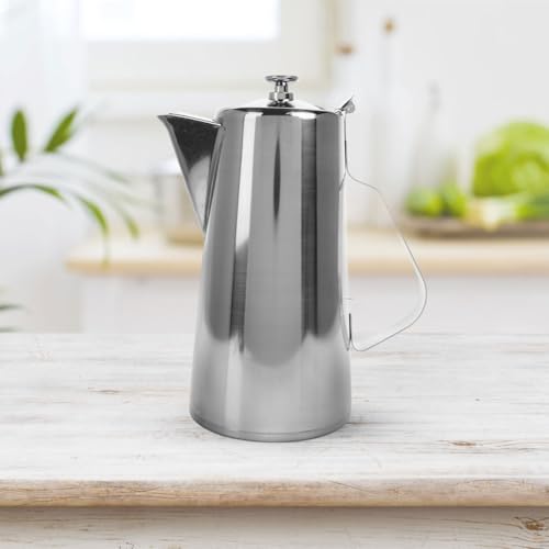 VOSAREA Stainless Steel Water Pitcher with Lid 2L Large Capacity Milk Frothing Jug with Handle for Hot Cold Water Iced Tea Metal Carafe Serving in Home Restaurant Office