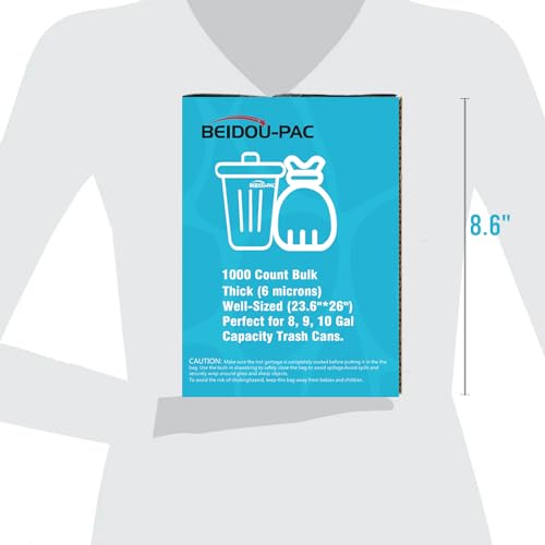 BEIDOU-PAC Trash Bags 8-10 Gallon, 1000 Count Bulk Value Pack, Clear Plastic Recycling Bags, Multi-purpose Garbage Bags Can Liners for Business Home Kitchen Commercial and Industrial - style: 8-10 Gallon |1000 Count(Value Pack)