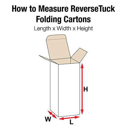 Aviditi RTS18W Reverse Tuck Folding Cartons, 2 1/2" x 2 1/2" x 4", White (Pack of 500) - color: White