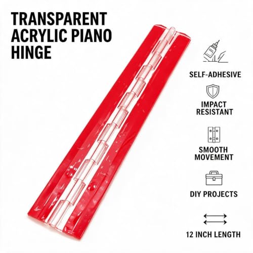 Transparent Acrylic Piano Hinge, Self-Adhesive, 12" Continuous Hinge for - color: 1PCS