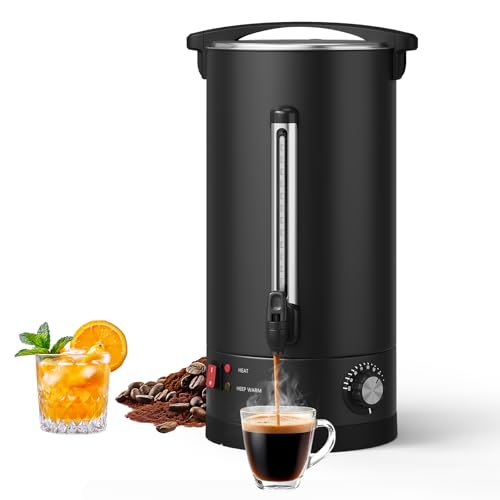 Garvee 18 L/120 Cups Coffee Urn 4.8 gal Double Wall Commerical Coffee Maker - color: Black, size: 120 Cups/18L