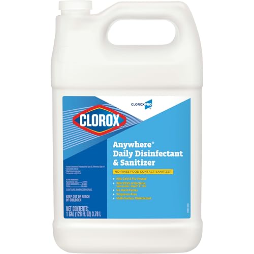 CloroxPro Anywhere Daily Disinfectant Food Sanitizer Refill, 128 fl. oz. | No-Rinse Contact Sanitizer, Food-Safe, Kills 99.9 Percent of Germs, Restaurant-Grade, Kitchen Sanitizing Spray, Refill