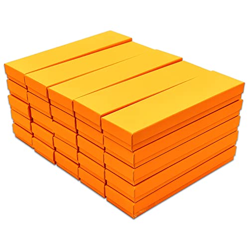 TheDisplayGuys 25 Cardboard Jewelry Gift Boxes with Inserts - Neon Marigold - color: Neon Marigold