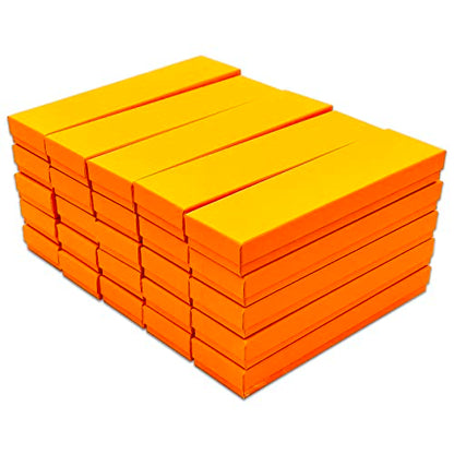 TheDisplayGuys 25 Cardboard Jewelry Gift Boxes with Inserts - Neon Marigold - color: Neon Marigold