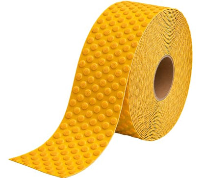 Raised Reflective Pavement Marking Tape, Slip-Resistant Durable Heavy-Duty Rubber Base for Outdoor Use, Ideal for Driveways, Walkways & Parking Areas (Yellow, 4 Inch x 75 Feet) - size: 4 Inch X 75 Feet