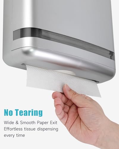 AIKE 200 Sheets Wall Mount Paper Towel Dispenser,Fit Multifold Paper,Silver - color: Silver