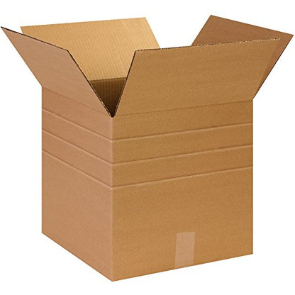 Tape Logic TLMD141414 Multi-Depth Corrugated Boxes, 14" x 14" x 14", Kraft (Pack of 25) - size: 14 x 14 x 14"